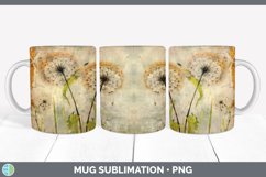 Vintage Dandelion Flowers Mug Wrap | Sublimation Coffee Cup Product Image 7