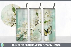 Vintage Jasmine Flowers Tumbler | Sublimation 20 oz Skinny T Product Image 3