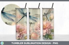 Vintage Peony Flowers Tumbler | Sublimation 20 oz Skinny Tum Product Image 4