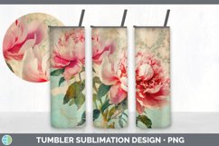 Vintage Peony Flowers Tumbler | Sublimation 20 oz Skinny Tum Product Image 6