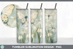 Vintage Snowdrop Flowers Tumbler | Sublimation 20 oz Skinny Product Image 3