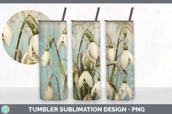 Vintage Snowdrop Flowers Tumbler | Sublimation 20 oz Skinny Product Image 4