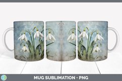 Vintage Snowdrop Flowers Mug Wrap | Sublimation Coffee Cup D Product Image 5