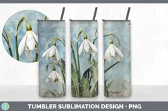 Vintage Snowdrop Flowers Tumbler | Sublimation 20 oz Skinny Product Image 5
