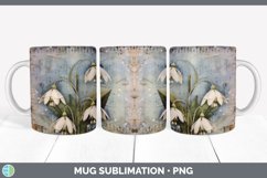 Vintage Snowdrop Flowers Mug Wrap | Sublimation Coffee Cup D Product Image 6