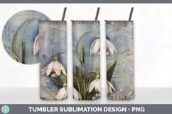 Vintage Snowdrop Flowers Tumbler | Sublimation 20 oz Skinny Product Image 6