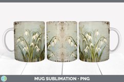 Vintage Snowdrop Flowers Mug Wrap | Sublimation Coffee Cup D Product Image 7