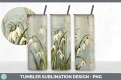 Vintage Snowdrop Flowers Tumbler | Sublimation 20 oz Skinny Product Image 7