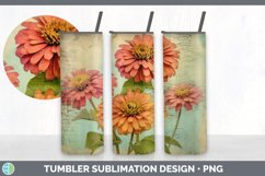 Vintage Zinnia Flowers Tumbler | Sublimation 20 oz Skinny Tu Product Image 5
