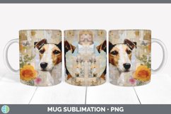 Vintage Fox Terrier Dog Mug Wrap | Sublimation Coffee Cup De Product Image 2