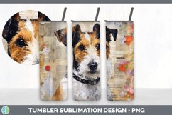 Vintage Fox Terrier Dog Tumbler | Sublimation 20 oz Skinny T Product Image 3