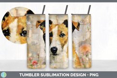 Vintage Fox Terrier Dog Tumbler | Sublimation 20 oz Skinny T Product Image 5
