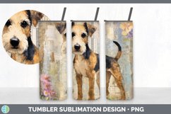 Vintage Fox Terrier Dog Tumbler | Sublimation 20 oz Skinny T Product Image 7