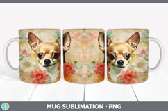 Vintage Chihuahua Dog Mug Wrap | Sublimation Coffee Cup Desi Product Image 2