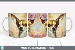 Vintage Chihuahua Dog Mug Wrap | Sublimation Coffee Cup Desi Product Image 6