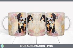 Vintage Doberman Pinscher Dog Mug Wrap | Sublimation Coffee Product Image 2