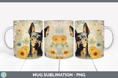 Vintage Doberman Pinscher Dog Mug Wrap | Sublimation Coffee Product Image 3