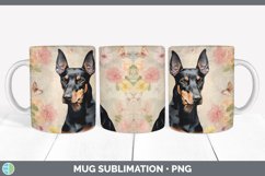 Vintage Doberman Pinscher Dog Mug Wrap | Sublimation Coffee Product Image 5