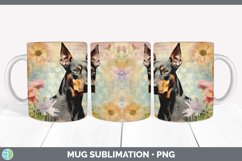 Vintage Doberman Pinscher Dog Mug Wrap | Sublimation Coffee Product Image 6