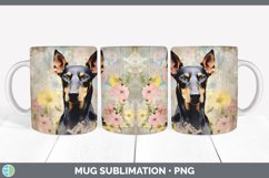 Vintage Doberman Pinscher Dog Mug Wrap | Sublimation Coffee Product Image 7