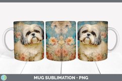 Vintage Lhasa Apso Dog Mug Wrap | Sublimation Coffee Cup Des Product Image 1