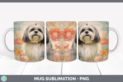 Vintage Lhasa Apso Dog Mug Wrap | Sublimation Coffee Cup Des Product Image 3