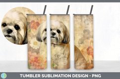 Vintage Lhasa Apso Dog Tumbler | Sublimation 20 oz Skinny Tu Product Image 4