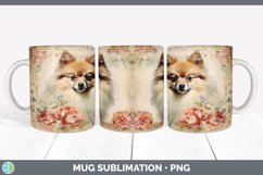 Vintage Pomeranian Dog Mug Wrap | Sublimation Coffee Cup Des Product Image 3