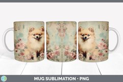 Vintage Pomeranian Dog Mug Wrap | Sublimation Coffee Cup Des Product Image 4