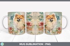 Vintage Pomeranian Dog Mug Wrap | Sublimation Coffee Cup Des Product Image 6