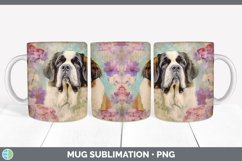 Vintage Saint Bernard Dog Mug Wrap | Sublimation Coffee Cup Product Image 3