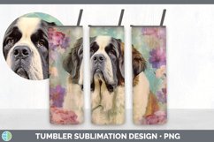 Vintage Saint Bernard Dog Tumbler | Sublimation 20 oz Skinny Product Image 3