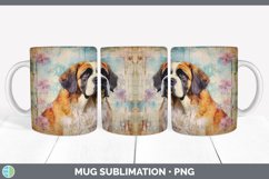 Vintage Saint Bernard Dog Mug Wrap | Sublimation Coffee Cup Product Image 4
