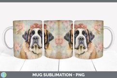 Vintage Saint Bernard Dog Mug Wrap | Sublimation Coffee Cup Product Image 5