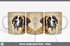 Vintage Saint Bernard Dog Mug Wrap | Sublimation Coffee Cup Product Image 6