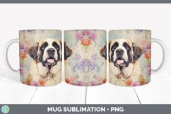 Vintage Saint Bernard Dog Mug Wrap | Sublimation Coffee Cup Product Image 7