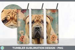 Vintage Shar Pei Dog Tumbler | Sublimation 20 oz Skinny Tumb Product Image 2