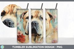 Vintage Shar Pei Dog Tumbler | Sublimation 20 oz Skinny Tumb Product Image 3