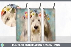 Vintage Sheepdog Dog Tumbler | Sublimation 20 oz Skinny Tumb Product Image 2
