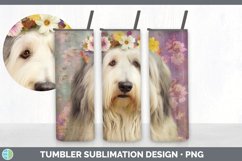Vintage Sheepdog Dog Tumbler | Sublimation 20 oz Skinny Tumb Product Image 3