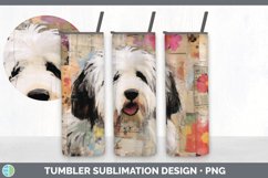 Vintage Sheepdog Dog Tumbler | Sublimation 20 oz Skinny Tumb Product Image 4