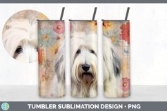 Vintage Sheepdog Dog Tumbler | Sublimation 20 oz Skinny Tumb Product Image 5