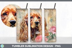 Vintage Spaniel Dog Tumbler | Sublimation 20 oz Skinny Tumb Product Image 4