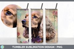 Vintage Spaniel Dog Tumbler | Sublimation 20 oz Skinny Tumb Product Image 5