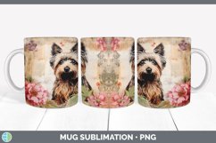 Vintage Yorkshire Terrier Dog Mug Wrap | Sublimation Coffee Product Image 1
