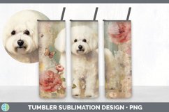 Vintage Bichon Frise Dog Tumbler | Sublimation 20 oz Skinny Product Image 4