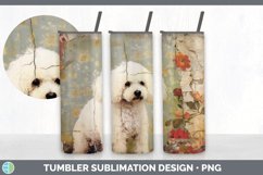 Vintage Bichon Frise Dog Tumbler | Sublimation 20 oz Skinny Product Image 5
