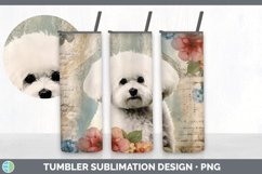 Vintage Bichon Frise Dog Tumbler | Sublimation 20 oz Skinny Product Image 6