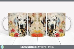 Vintage Dalmatian Dog Mug Wrap | Sublimation Coffee Cup Desi Product Image 3