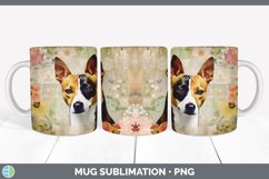 Vintage Basenji Dog Mug Wrap | Sublimation Coffee Cup Design Product Image 2